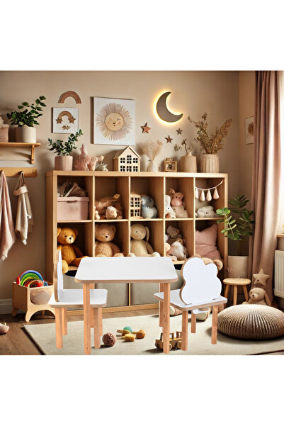 wudie Çocuk Masa Ve 2 Sandalye Takımı Aktivite Masası Çocuk Mobilyası Çalışma...