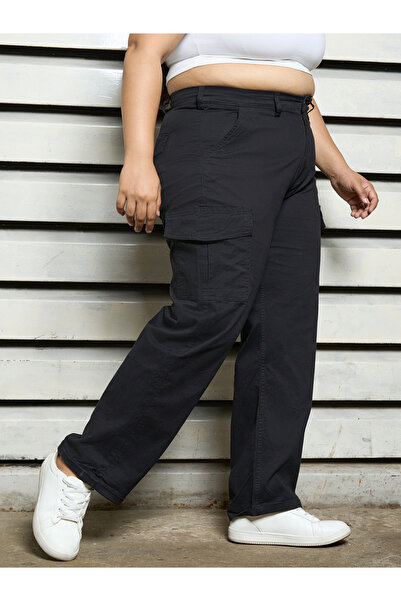 High Star By Styli Plus Size High Rise Regular Fit Trousers