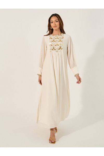 Styli Embellished Sequins Pleated A-Line Jalabyia