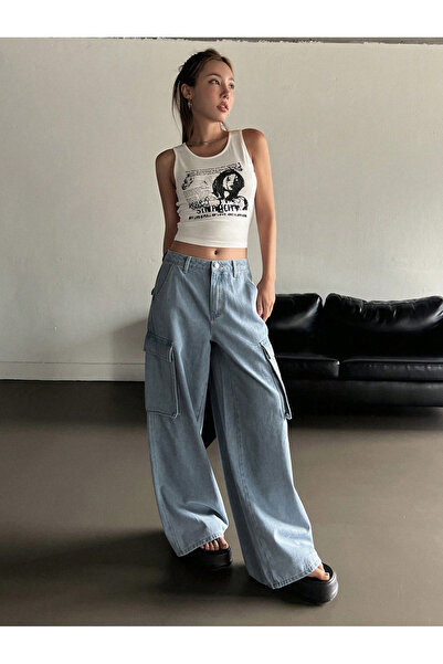 Kotty By Styli High-Rise Wide Leg Cargo Jeans