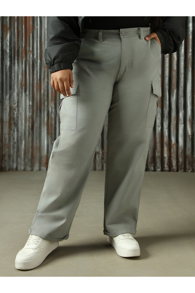 High Star By Styli Plus Size High Rise Regular Fit Trousers