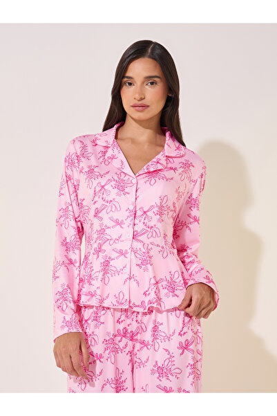 Take Two By Styli Printed Collared Shirt and Pyjama Set
