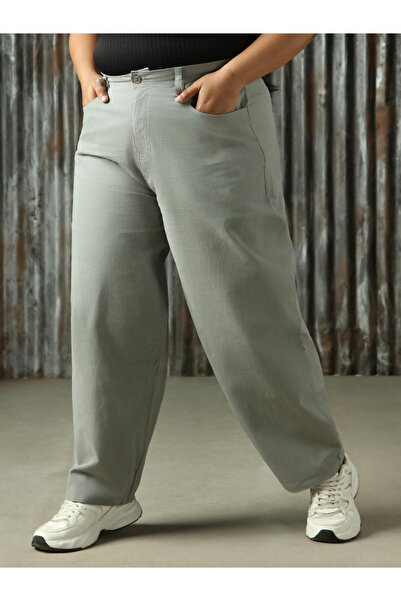 High Star By Styli Plus Size High Rise Regular Fit Trousers