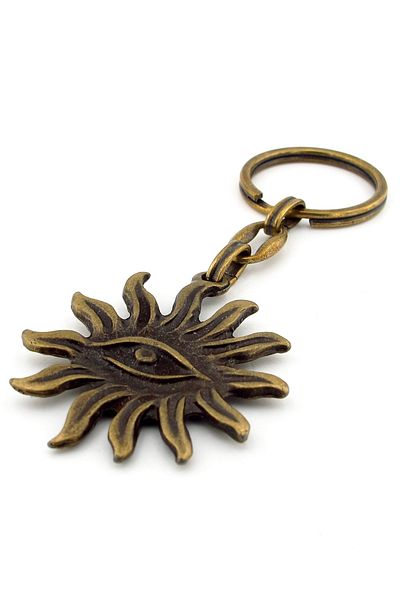 Solfera Solar All Seeing One Eye Bronze Antique Metal Keychain Kc234