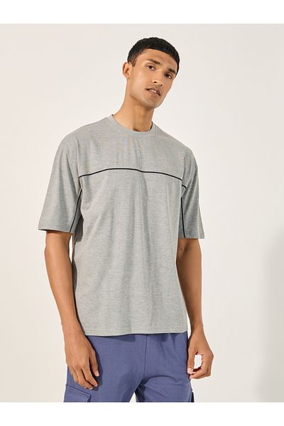 Styli Contrast Seam Piping Detail Oversized T-Shirt