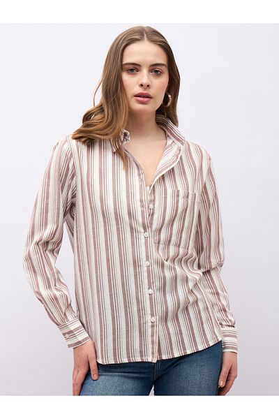 Styli Striped Spread Collar Regular Fit Shirt