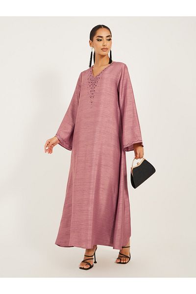 Styli Embellished V-Neck A-Line Jalabyia