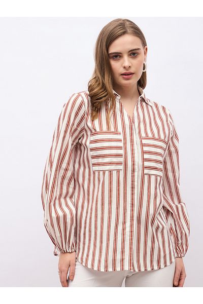 Styli Striped Spread Collar Regular Fit Shirt