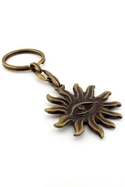 Solfera Solar All Seeing One Eye Bronze Antique Metal Keychain Kc234