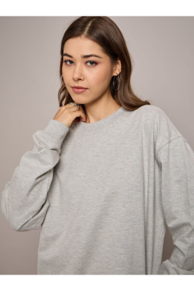 Sassafras By Styli Solid Terry Oversized Mini Sweatshirt Dress