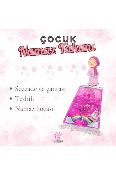 EMKSHOP Set covor de rugăciune cu geantă (6-12 ANI) (43*90CM)