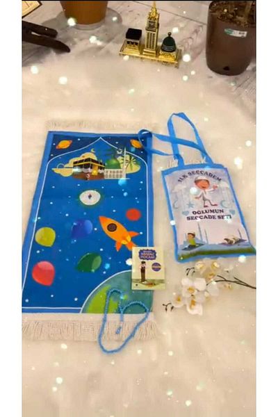 EMKSHOP Bag Prayer Rug Set (6-12 Years) (43*90cm)