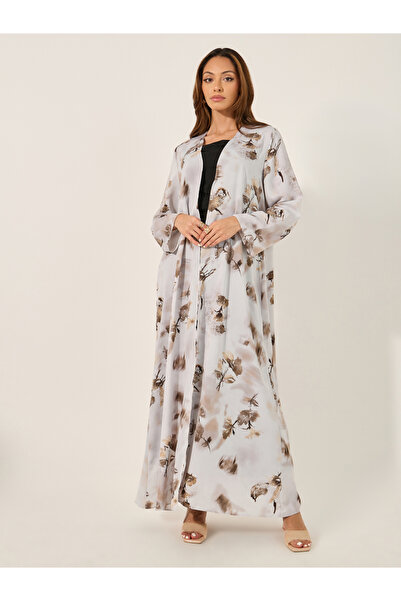 Styli Floral Print Abaya with Printed Scarf