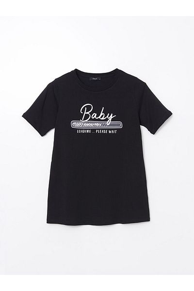 LC Waikiki Μπλουζάκι εγκυμοσύνης με στάμπα LCW Crew Neck