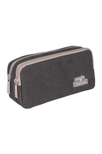RKY SERENITY Linen Fabric Pen Holder Pencil Box with Two Compartments