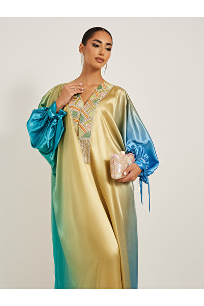 Maxim Creation By Styli Embroidered Detail Ombre Jalabiya