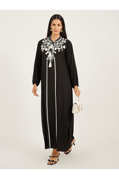 Maxim Creation By Styli Embroidered Balloon Sleeve Kaftan with Tassel Detail