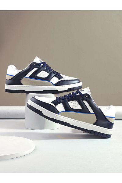 Styli Color Block Court Lace Up Sneakers