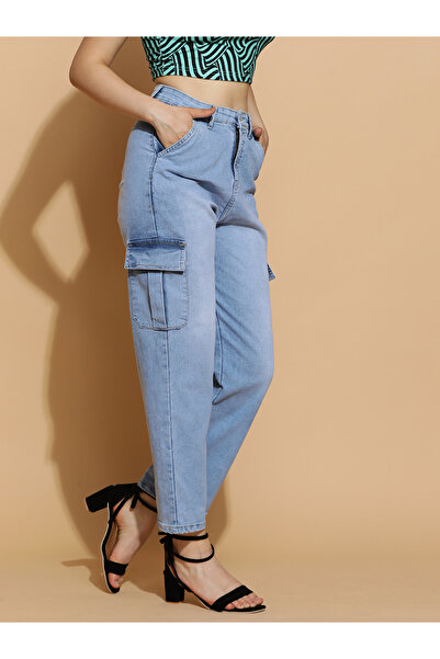 Kotty By Styli Mid Rise Straight Fit Cargo Jeans