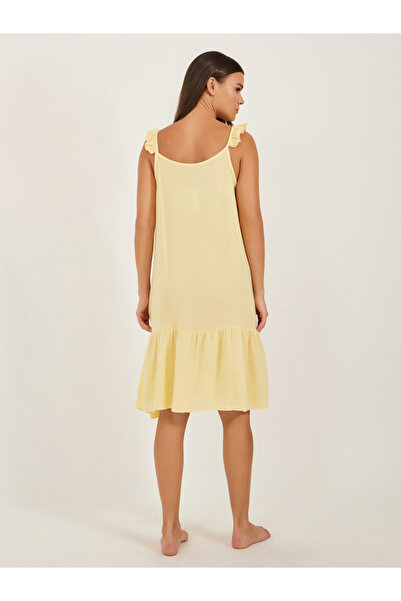 Styli Ruffled Hem Strappy Scoop Neck Slip Dress