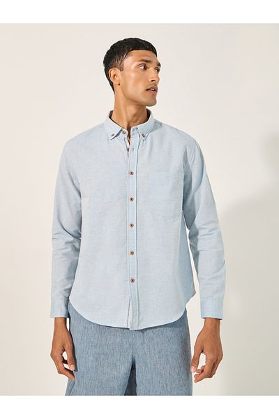Styli Contrast Stitch and Loop Detail Regular Fit Shirt