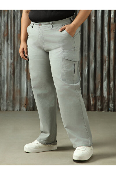 High Star By Styli Plus Size High Rise Regular Fit Trousers