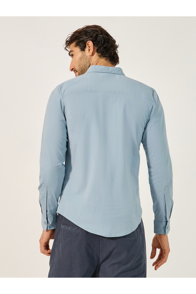 Styli Sim Fit Chest Pocket Spread Collar Shirt