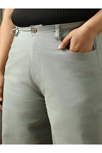 High Star By Styli Plus Size High Rise Regular Fit Trousers