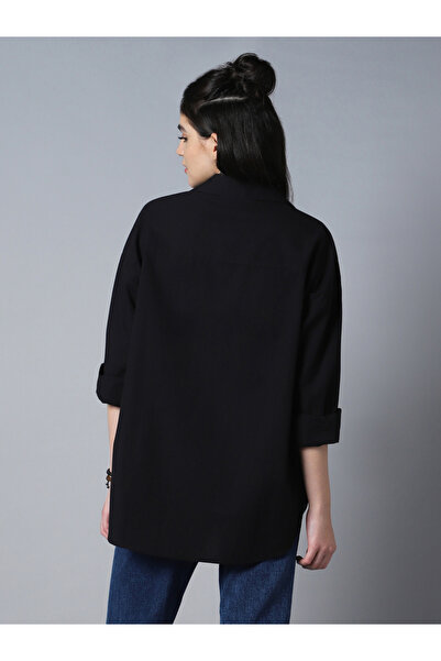 High Star By Styli Solid Long Sleeve Oversized Shirt