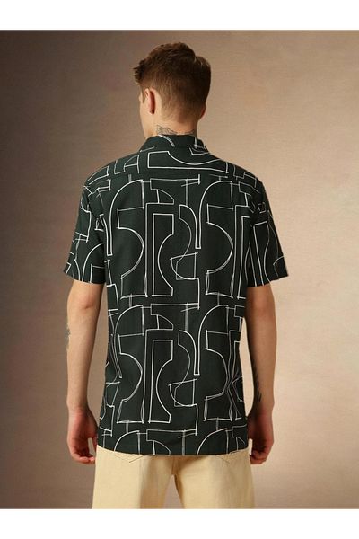 Dennis Lingo By Styli Printed Spread Collar Short Sleeves Shirt