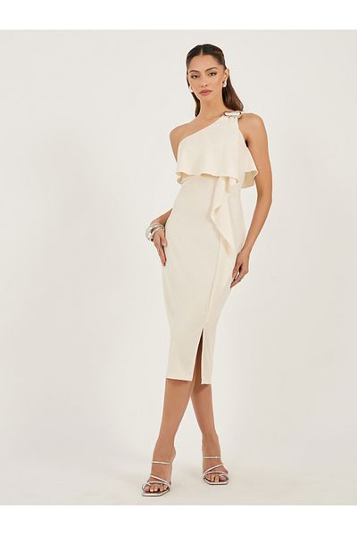 Styli Plain Sleeveless A-Line Midi Dress