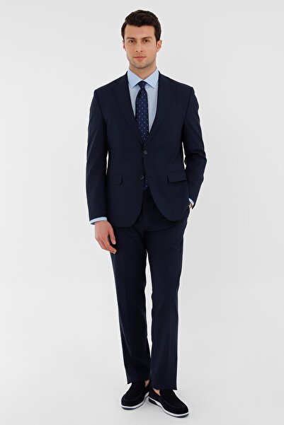 Uki LACİVERT Mono Yaka Klasik Takım Elbise