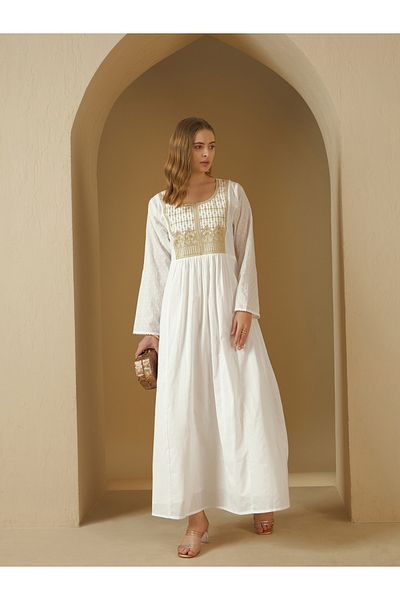 Styli Embroidered Square Neck A-Line Jalabyia