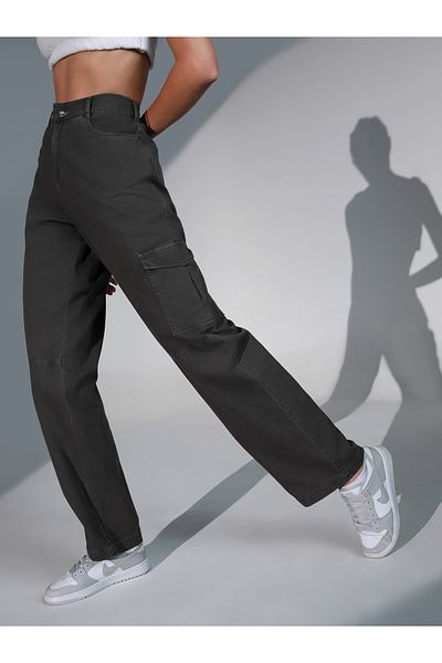 Hubberholme By Styli Solid High Rise Cargo Pants