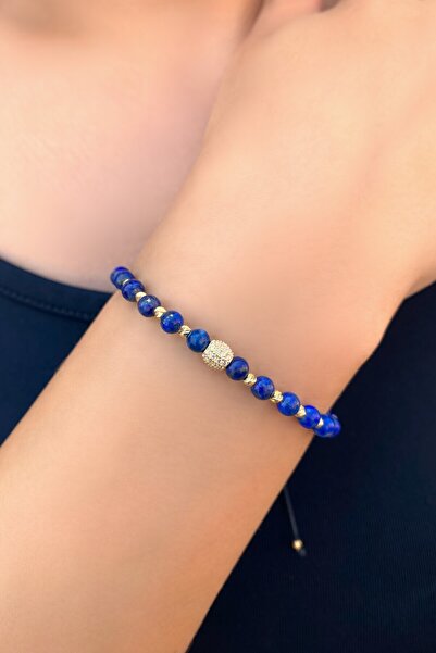 Altınaşkı Doğal Lapis Lazuli Taşlı Dorika Altın Bileklik