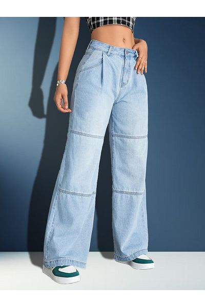 Kotty By Styli Mid Rise Straight Fit Jeans