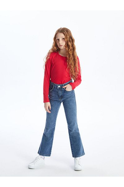 LC Waikiki Lcw Crew Neck Basic Long Sleeve Girl's T-Shirt