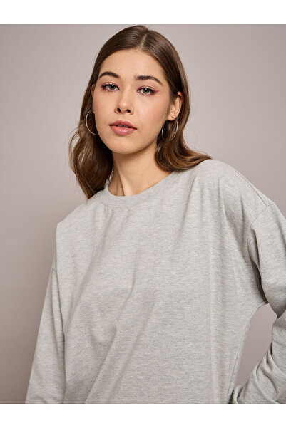 Sassafras By Styli Solid Terry Oversized Midi Sweatshirt Dress