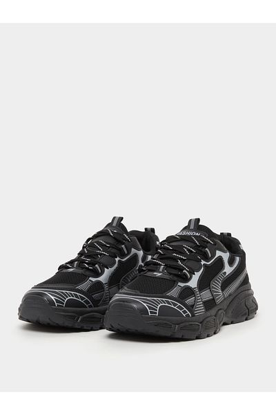 Styli Metallic Graphic Chunky Sole Lace Up Sneaker