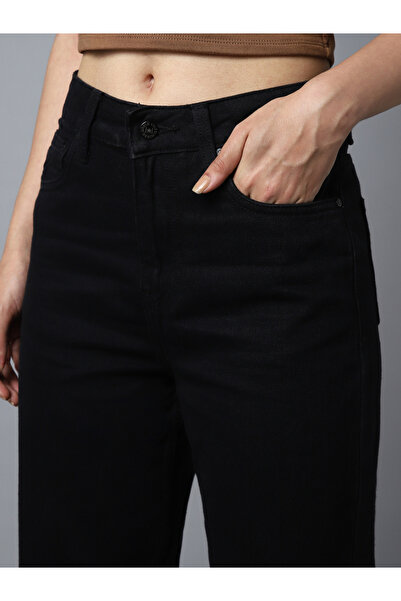 High Star By Styli High Rise Solid Regular Fit Jeans