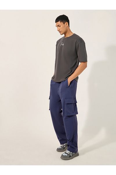 Styli Oversized Straight Leg Joggers with Cargo Pockets