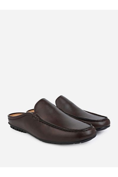Styli Faux Leather Slip On Mules