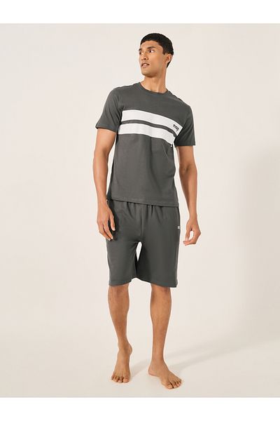 Styli Striped T-Shirt and Shorts Set with Contrast Waistband