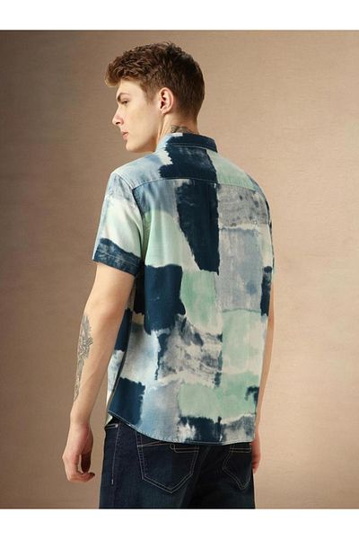 Dennis Lingo By Styli Printed Spread Collar Short Sleeves Shirt