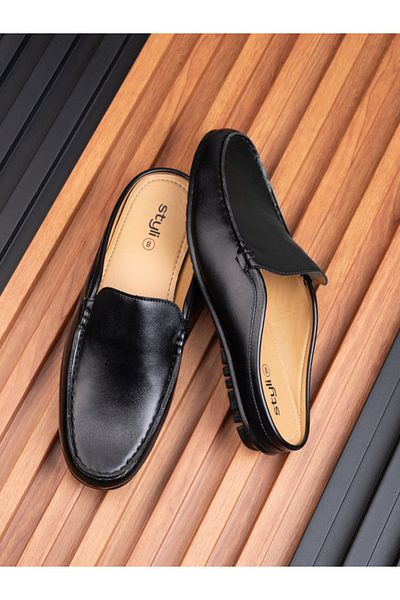 Styli Faux Leather Slip On Mules