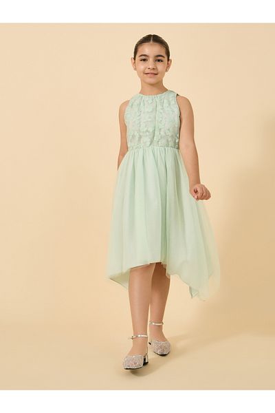 Styli Floral Design Sleeveless High Low Dress