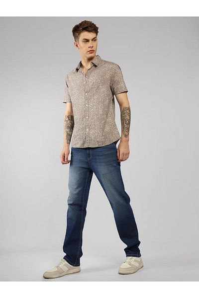Dennis Lingo By Styli Printed Spread Collar Short Sleeves Shirt