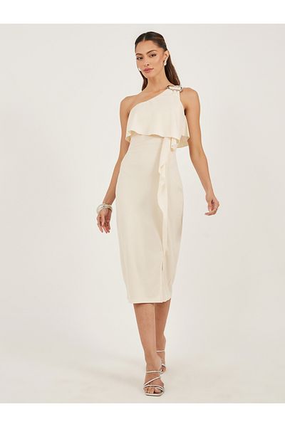 Styli Plain Sleeveless A-Line Midi Dress