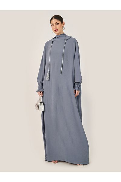 Styli Oversized Hooded Jalabyia with Tassel Detail
