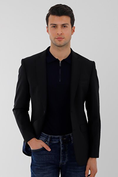 Uki LACİVERT Mono Yaka 2 Düğme Çift Yırtmaç Ceket